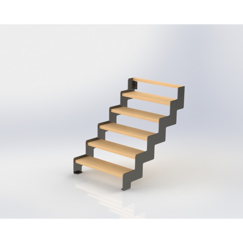 Escalier Cr Maill Re Mixte Acier Et Bois Droit H La